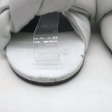 Balenciaga drapy knotted slide sandals, white leather; authentic pre-owned luxury pair