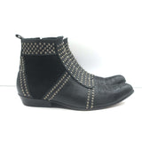ANINE BING Charlie Silver-Studded Ankle Boots Black Leather & Suede Size 37