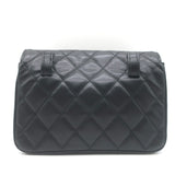 Chanel 2017 Quilted Leather Chain-Trim Mini Envelope Belt Bag Black Size 85