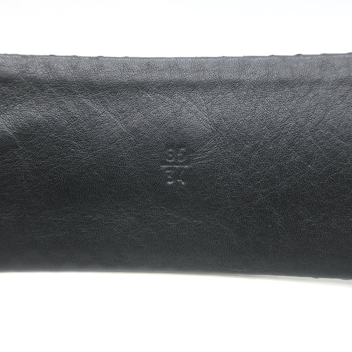 Miu Miu Snakeskin Square-Buckle Wide Belt Black Size 85 US 34