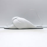 Balenciaga drapy knotted slide sandals, white leather, authentic pre-owned with character