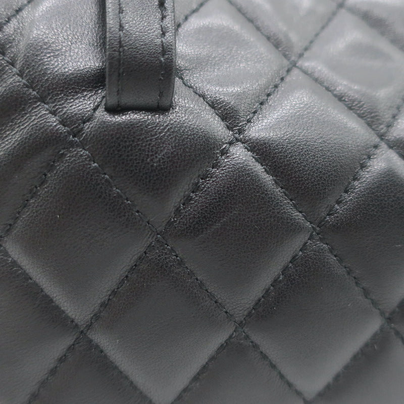 Chanel 2017 Quilted Leather Chain-Trim Mini Envelope Belt Bag Black Size 85