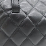 Chanel 2017 Quilted Leather Chain-Trim Mini Envelope Belt Bag Black Size 85