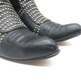 ANINE BING Charlie Silver-Studded Ankle Boots Black Leather & Suede Size 37