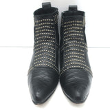 ANINE BING Charlie Silver-Studded Ankle Boots Black Leather & Suede Size 37