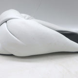 Balenciaga Drapy knotted slide sandals in white leather, authentic pre-owned with visible, characterful wear