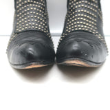 ANINE BING Charlie Silver-Studded Ankle Boots Black Leather & Suede Size 37