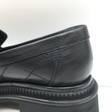 Chanel 23A CC Platform Loafers Black Quilted Leather Size 37.5 C