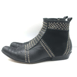 ANINE BING Charlie Silver-Studded Ankle Boots Black Leather & Suede Size 37