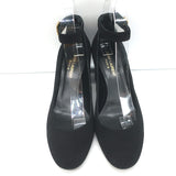 Saint Laurent Loulou Ankle Strap Pumps Black Suede Size 37.5