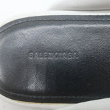 Balenciaga drapy knotted slide sandals, white leather — authentic pre-owned luxury with characterful wear