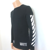 Off-White c/o Virgil Abloh 3D White Long Sleeve T-Shirt Black Cotton Size Small