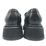 Chanel 23A CC Platform Loafers Black Quilted Leather Size 37.5 C