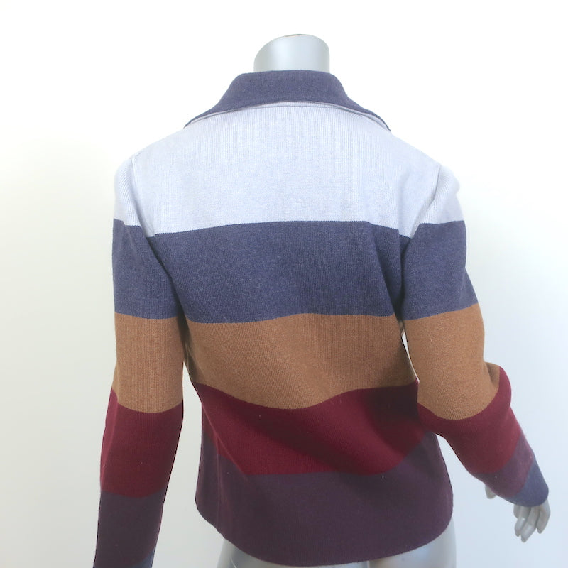 Loro Piana Reversible Striped Cashmere Sweater Jacket Purple/Multi Size 40