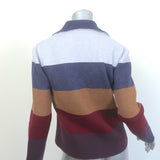 Loro Piana Reversible Striped Cashmere Sweater Jacket Purple/Multi Size 40