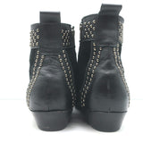ANINE BING Charlie Silver-Studded Ankle Boots Black Leather & Suede Size 37