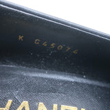 Chanel 23A CC Platform Loafers Black Quilted Leather Size 37.5 C