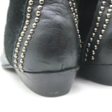 ANINE BING Charlie Silver-Studded Ankle Boots Black Leather & Suede Size 37