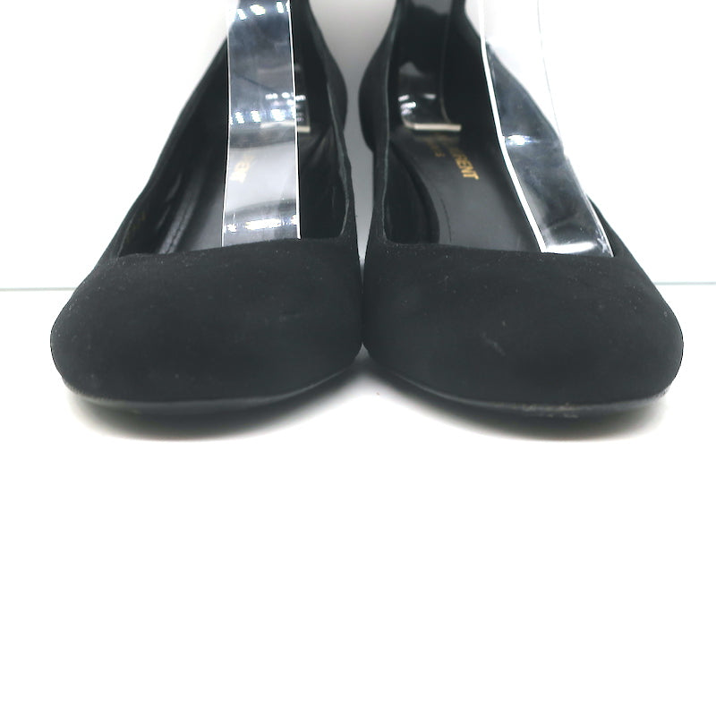 Saint Laurent Loulou Ankle Strap Pumps Black Suede Size 37.5