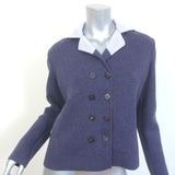 Loro Piana Reversible Striped Cashmere Sweater Jacket Purple/Multi Size 40