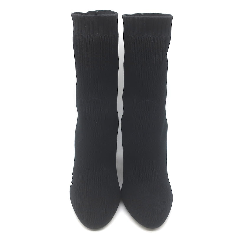 Louis Vuitton Silhouette Embroidered Sock Boots Black Stretch Knit Size 38