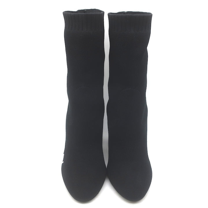 Louis Vuitton Silhouette Embroidered Sock Boots Black Stretch Knit Size 38