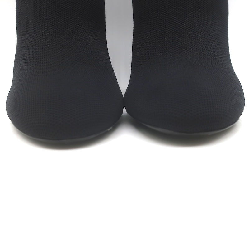 Louis Vuitton Silhouette Embroidered Sock Boots Black Stretch Knit Size 38