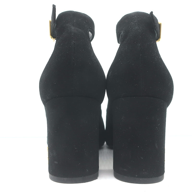 Saint Laurent Loulou Ankle Strap Pumps Black Suede Size 37.5