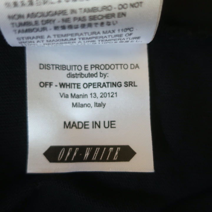 Off-White c/o Virgil Abloh 3D White Long Sleeve T-Shirt Black Cotton Size Small