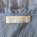Ulla Johnson Clea Top Blue Crinkled Chiffon Size 2 Ruffled Sleeve Blouse