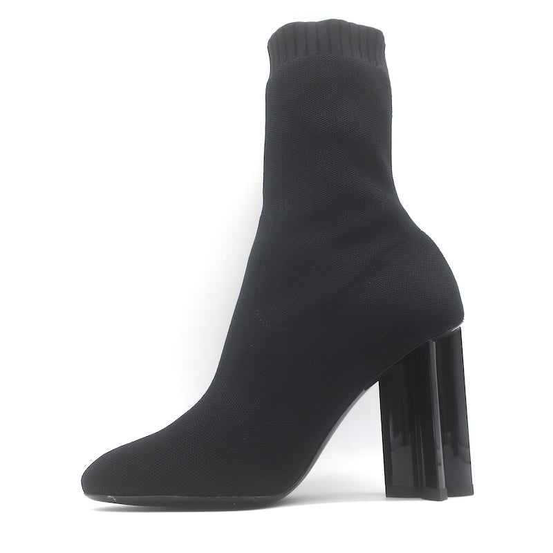Louis Vuitton Silhouette Embroidered Sock Boots Black Stretch Knit Size 38