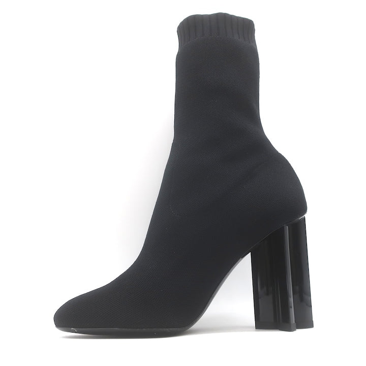 Louis Vuitton Silhouette Embroidered Sock Boots Black Stretch Knit Size 38