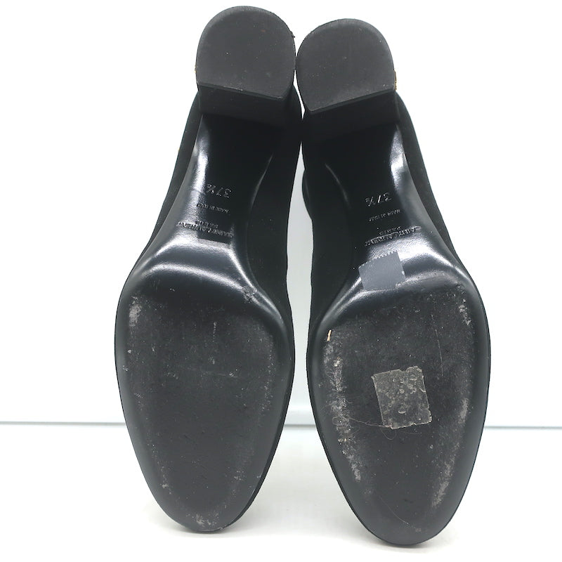 Saint Laurent Loulou Ankle Strap Pumps Black Suede Size 37.5