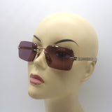Eyewear by David Beckham DB7109/S Rimless Sunglasses Burgundy LOJ4S 56mm NEW
