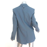 Tibi Cutout Blazer Blue Fluid Suiting Size 6 Two-Button Jacket NEW