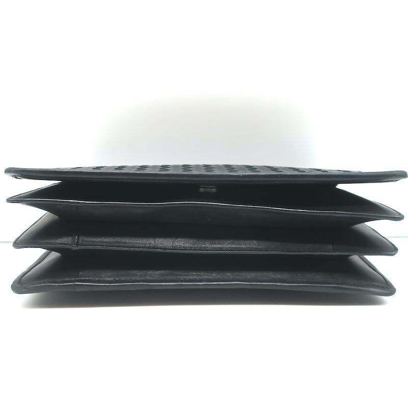 Bottega Veneta Montebello Medium Clutch Black Intrecciato Leather