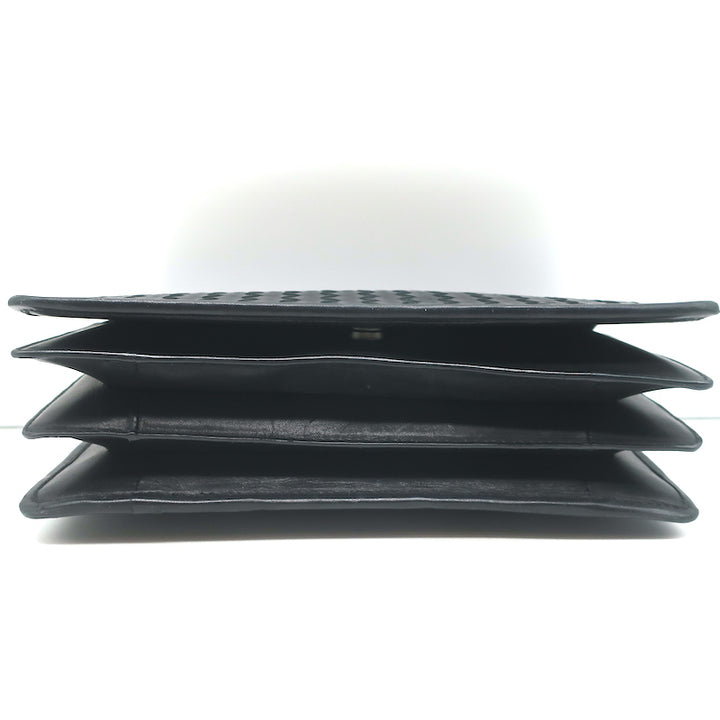 Bottega Veneta Montebello Medium Clutch Black Intrecciato Leather