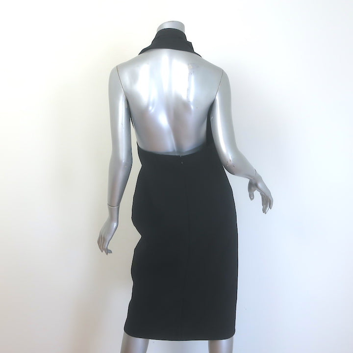 Bottega Veneta Open-Back Halter Dress Black Cotton Canvas Size 40