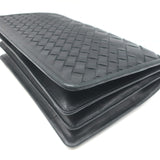 Bottega Veneta Montebello Medium Clutch Black Intrecciato Leather