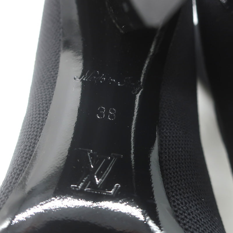 Louis Vuitton Silhouette Embroidered Sock Boots Black Stretch Knit Size 38