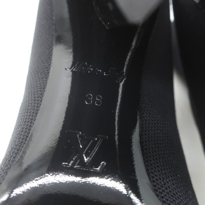 Louis Vuitton Silhouette Embroidered Sock Boots Black Stretch Knit Size 38