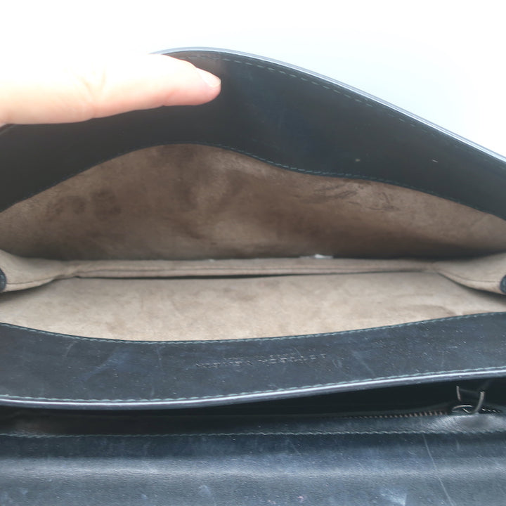 Bottega Veneta Montebello Medium Clutch Black Intrecciato Leather