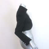 Alice + Olivia Addison Bow Collar Cropped Jacket Black/White Size Extra Small