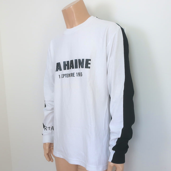 RtA La Haine Two-Tone Long Sleeve Tee White &amp; Black Size Medium