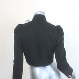 Alice + Olivia Addison Bow Collar Cropped Jacket Black/White Size Extra Small