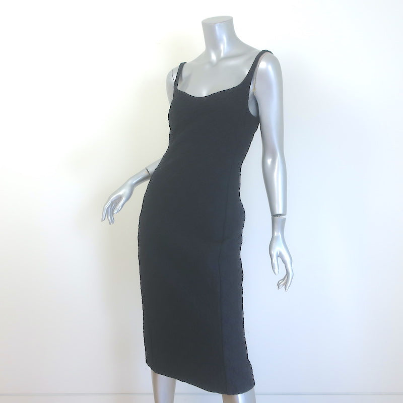 Dries Van Noten Doss Floral-Puckered Jacquard Midi Dress Black Size 36