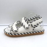 Bottega Veneta Jack two-tone dad sandals in white and black leather, authentic pre-owned, gently worn