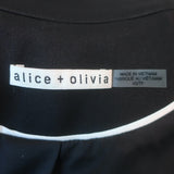 Alice + Olivia Addison Bow Collar Cropped Jacket Black/White Size Extra Small