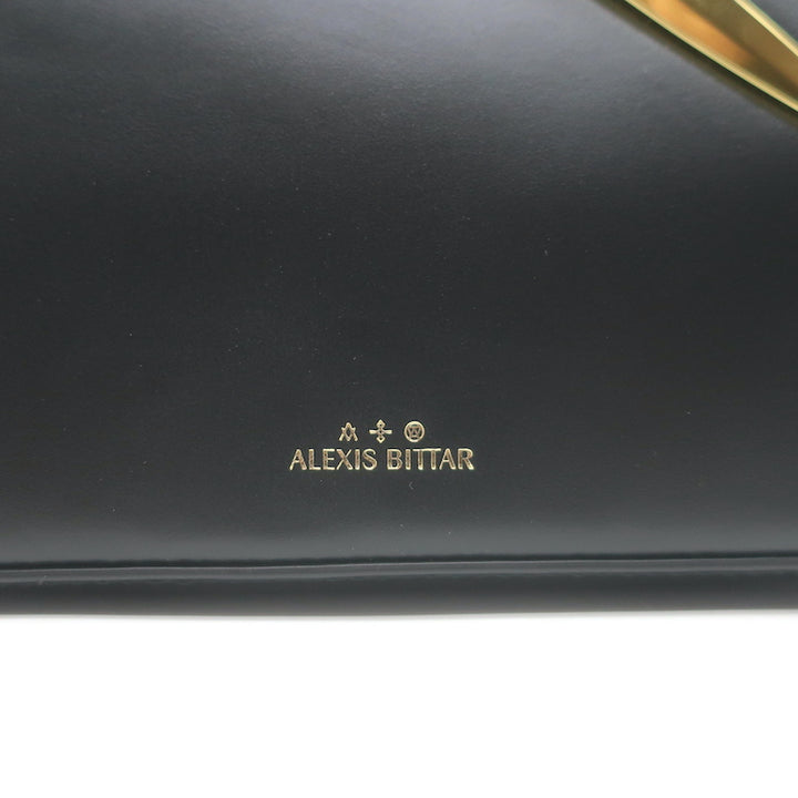 Alexis Bittar The Scissor Clutch Black Leather Chain-Strap Shoulder Bag NEW