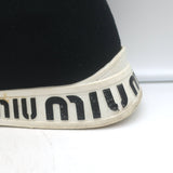 Miu Miu Logo Sock Sneakers Black Stretch Knit Size 38